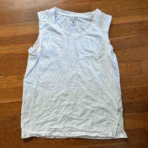 White Sleeveless pocket tee